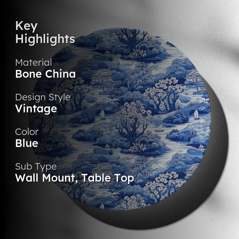 Chinese Blue Willow Wall Plate media 2