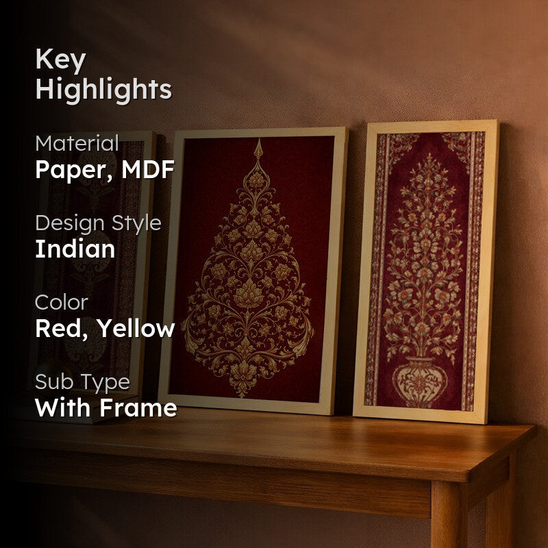 Ethnic Grace Wall Art With Frame - Set of Three media 2