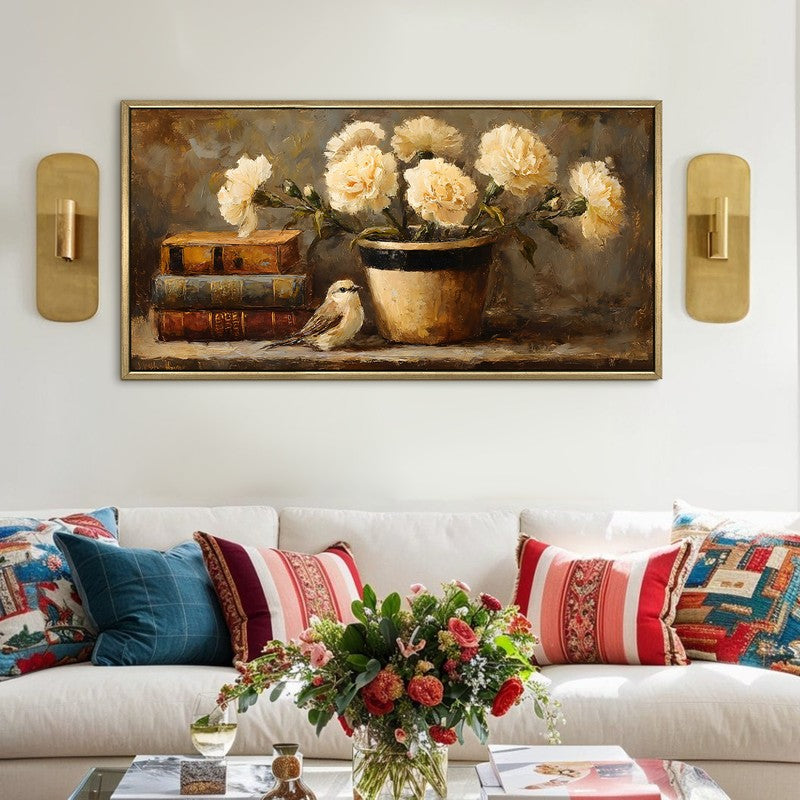 Cottage Charm Canvas Wall Painting With Frame