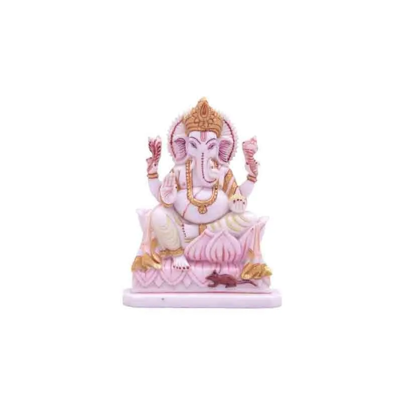 Marble Ganesha On Lotus media 4
