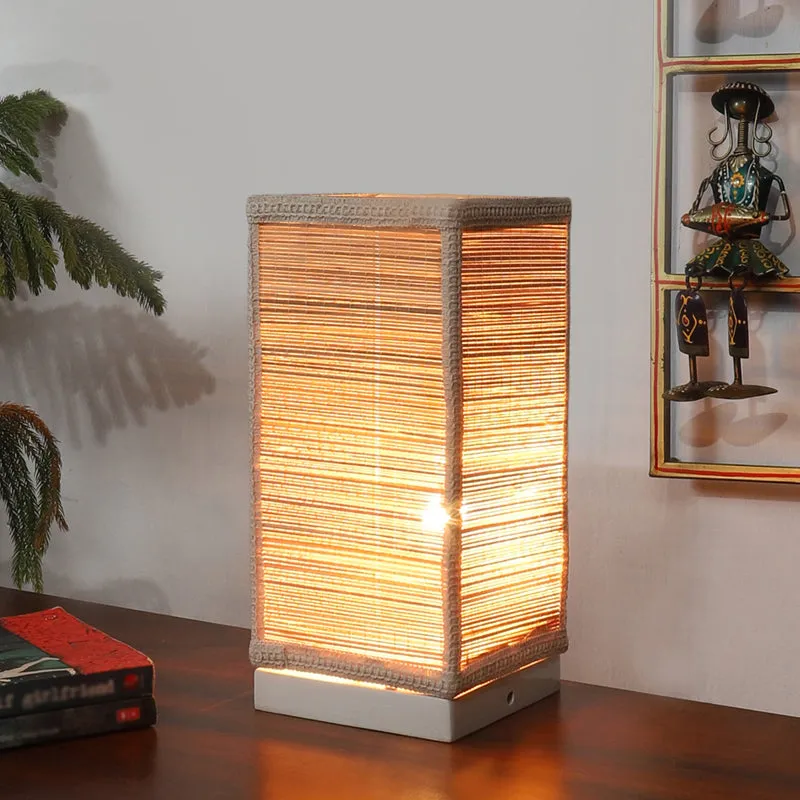 Ecostra Bamboo Table Lamp - White media 2