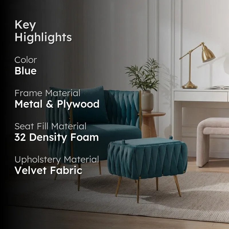 Dreamix Metal Accent Chair (Blue) - Two Piece Set media 2