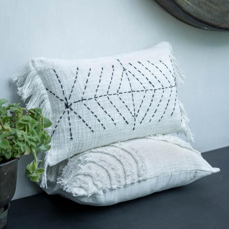 White Bordado Cushion Cover media 5