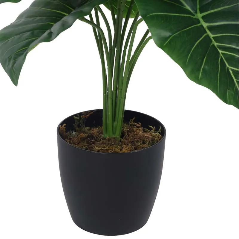 Faux Lush Rubber Fig Plant With Black Plastic Pot - 1.8 Feet media 5