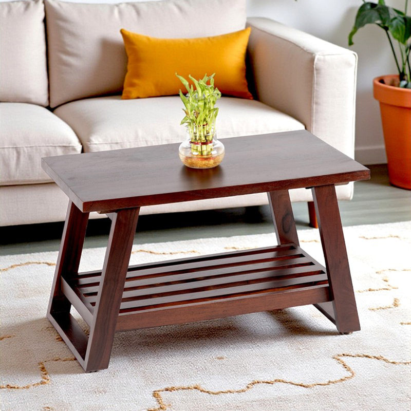 Axeron Sheesham Wooden Center Table - Dark Brown