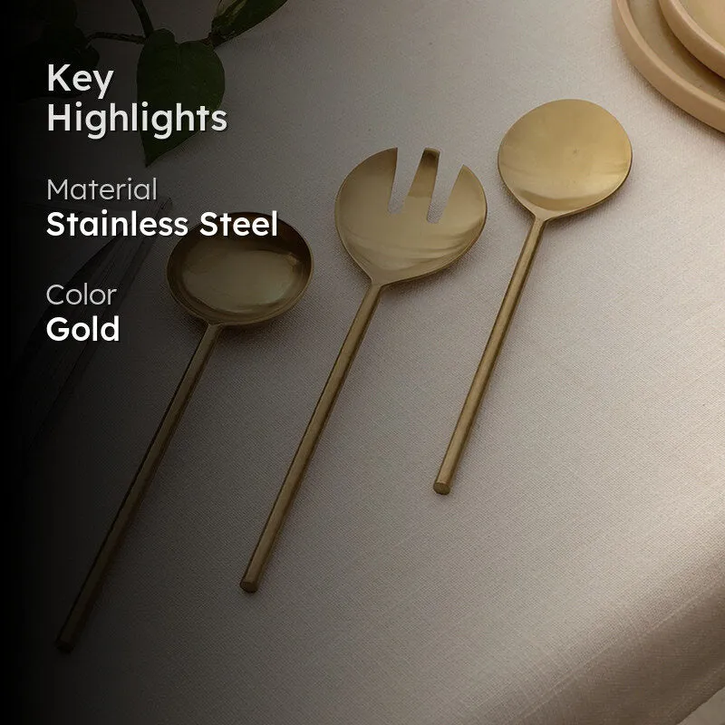 Zarifa Stainless Steel Serving Spoon - Set Of Three media 2
