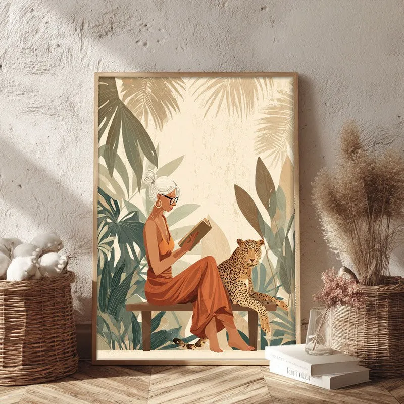 Elowen Canvas Wall Painting With Brown Frame media 3