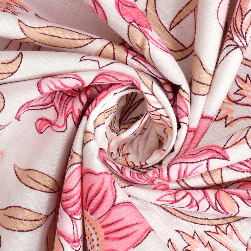 Blossom Cascade Floral Cotton Duvet Cover - 210 TC media 5
