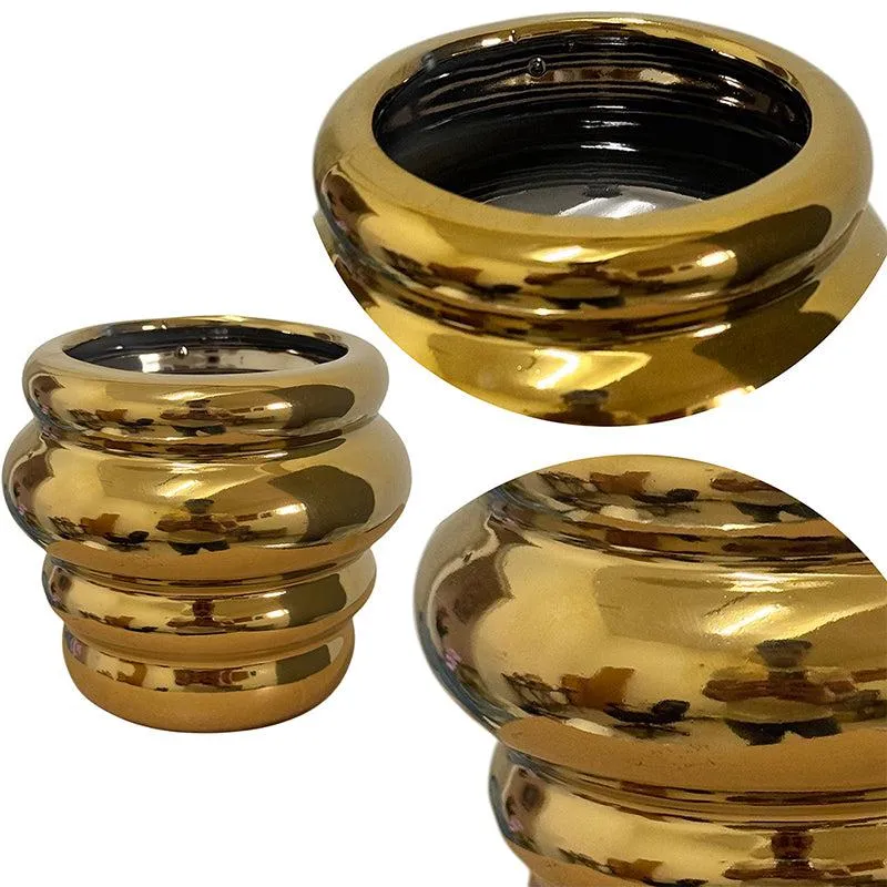 Fern Fable Metallic Gold Ceramic Vase media 5
