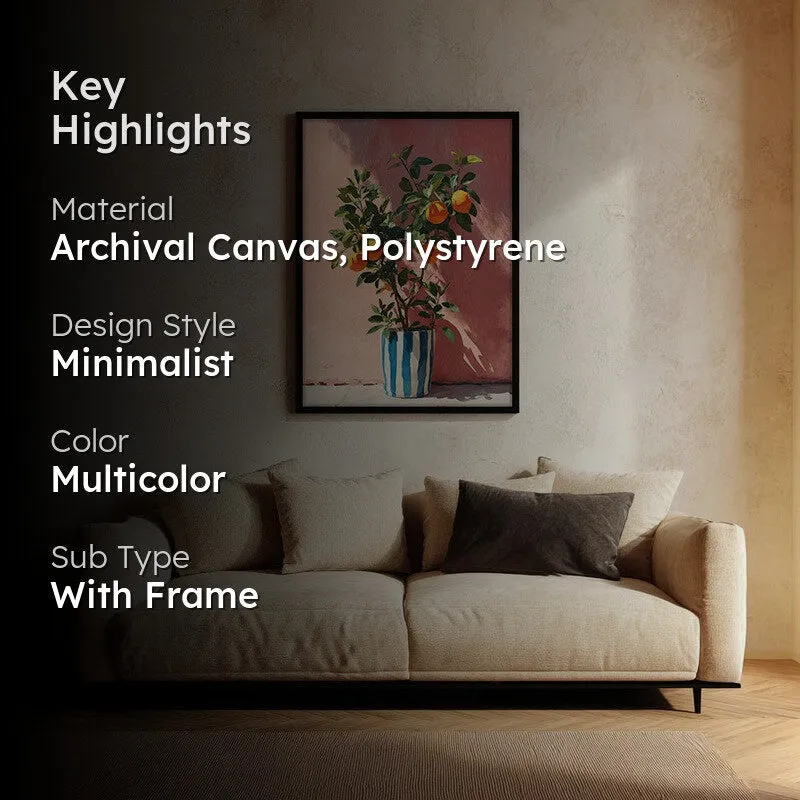Orange Serenade Canvas Wall Painting - Black Frame media 2