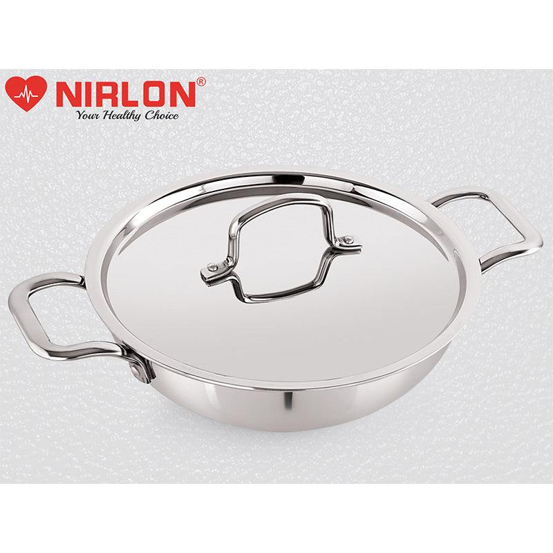Nirlon Kadhai With Lid - 2600 mL/9 Inches media 6