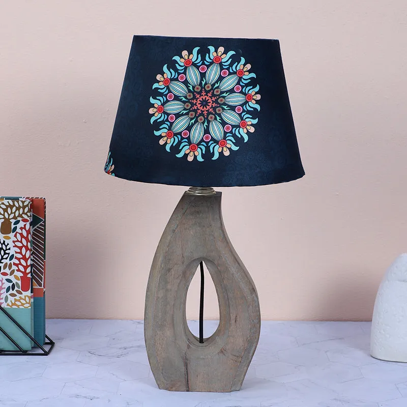 Toile Runes Printed Mango Wood Table Lamp - Multicolor media 2