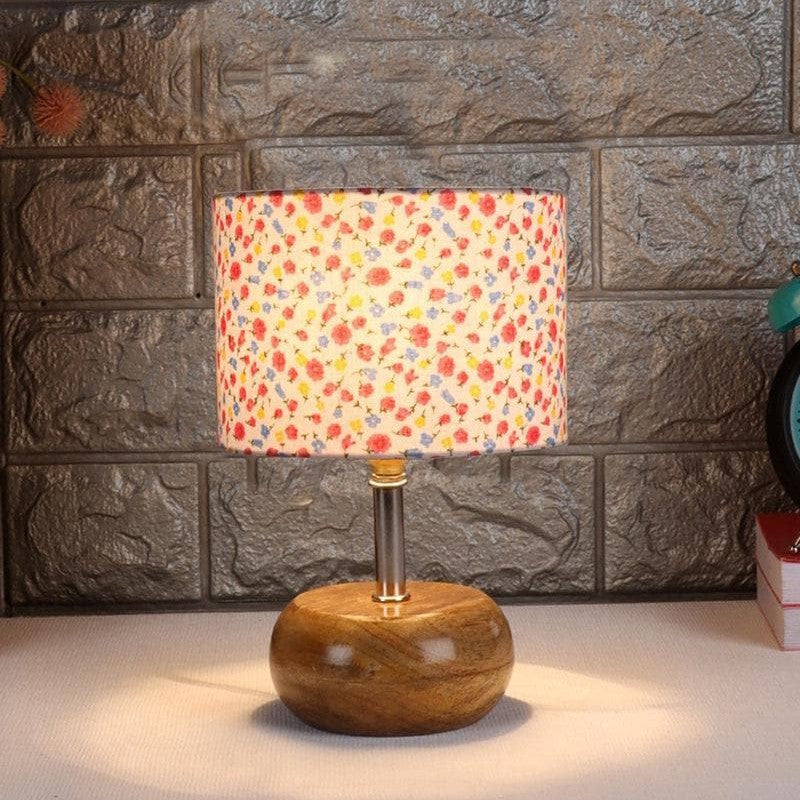 Dainty Floral Fabric Table Lamp - Multicolor