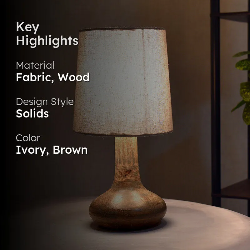 Pelion Fabric Table Lamp - Ivory,Brown media 2