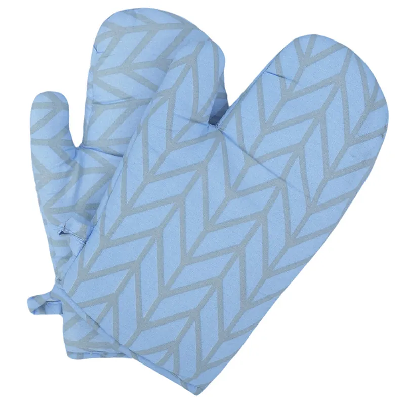 Swayam Chevron Row Kitchen Gloves (Blue) - Set Of Two media 5