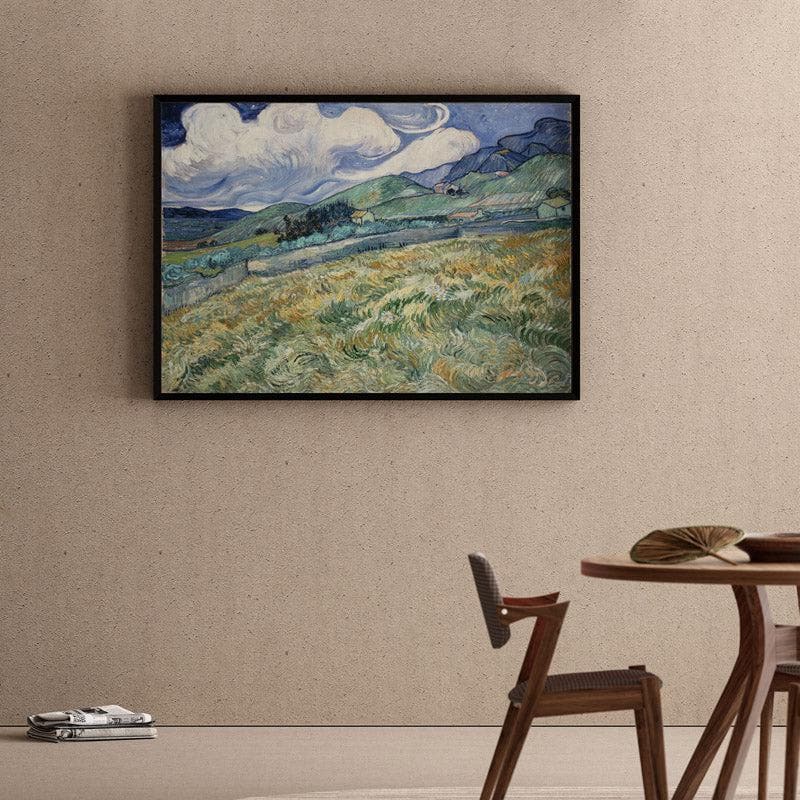 Landscape from Saint Remy By Vincent Van Gogh - Black Frame
