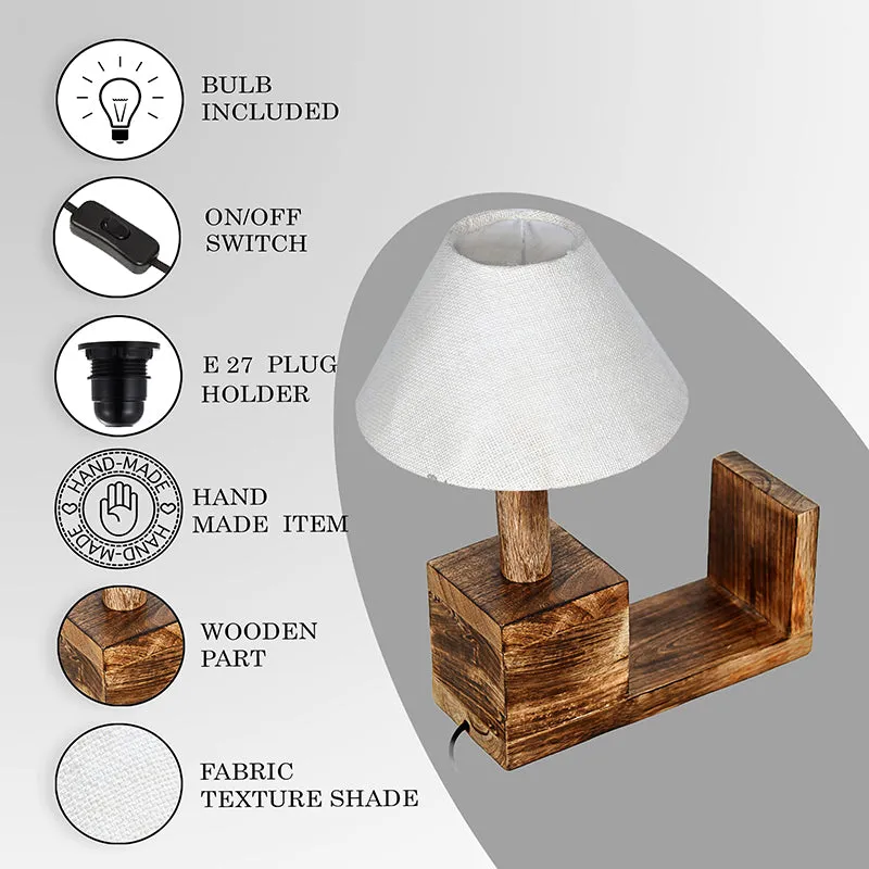 Sentry Fabric Table Lamp - White,Brown media 6