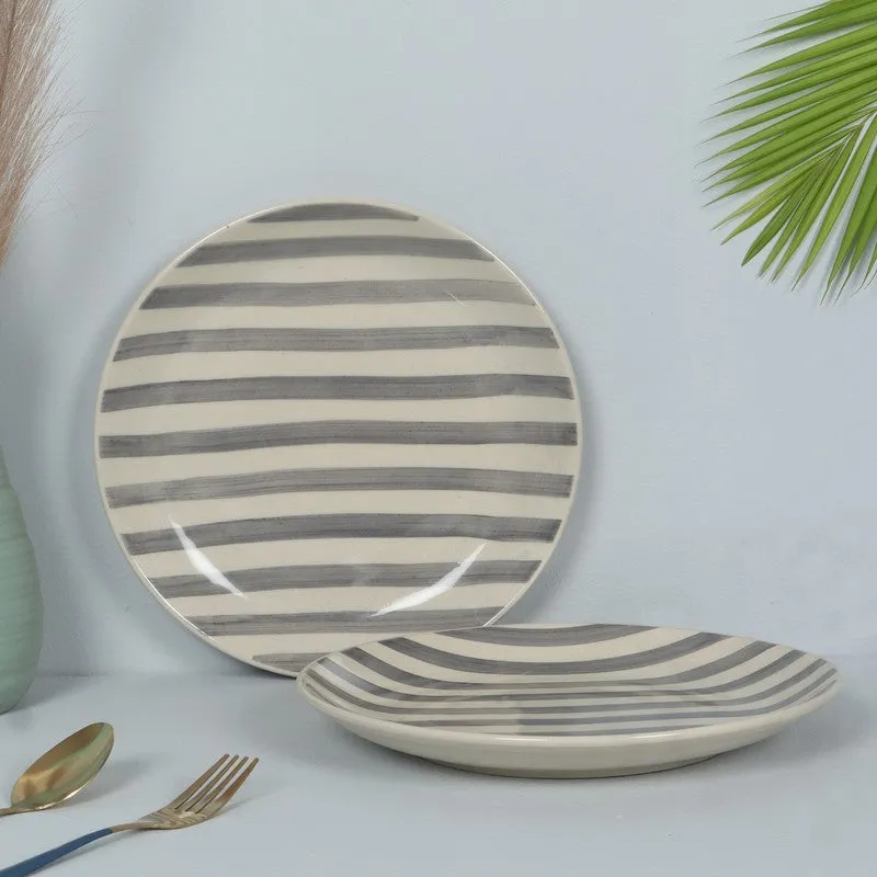 Elarion Dinner Plate (Grey,White) - Set Of Two media 1