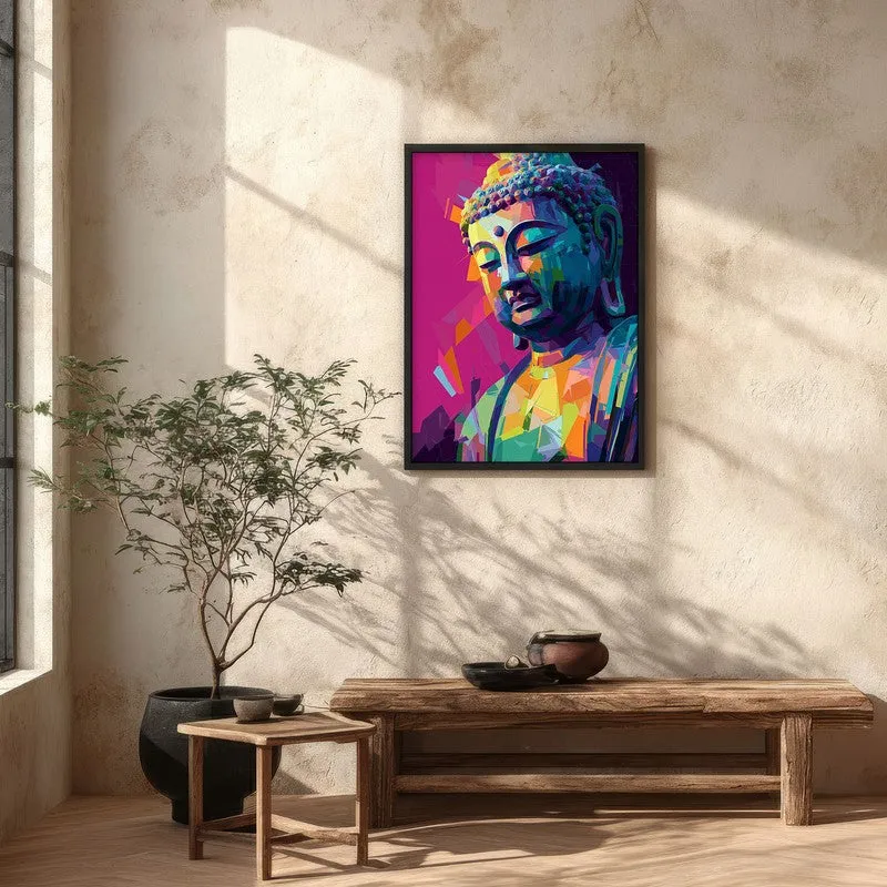 Awakened in Color Buddha Archival Paper Wall Painting With Black Frame media 5