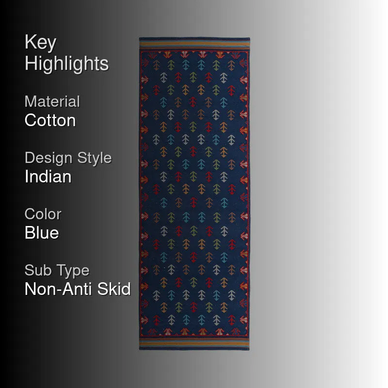 Dravien Cotton Runner Rug - Blue media 2