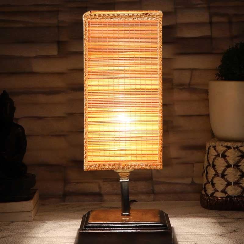 Sikoya Bamboo Table Lamp - Beige,Black