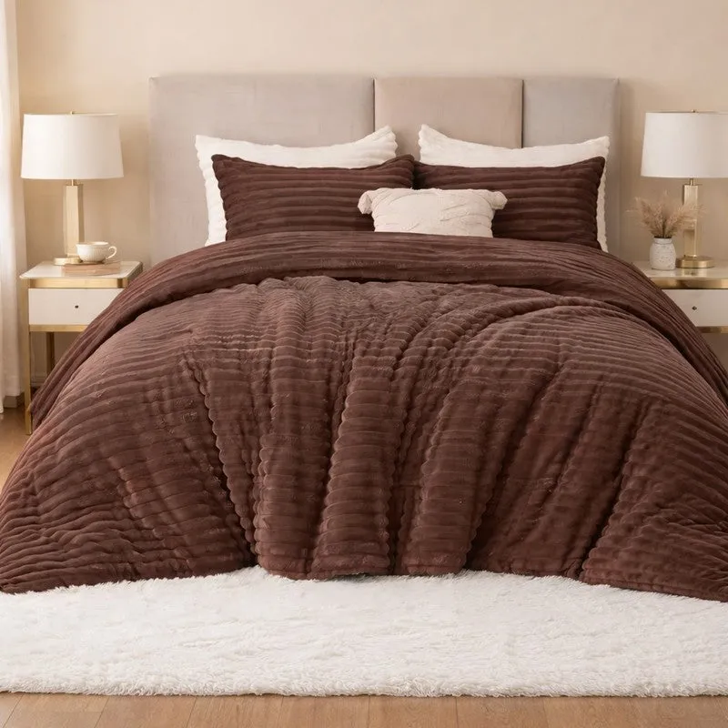 PureDrape Comfort (Brown) Bedding Set - Four Piece Set media 1