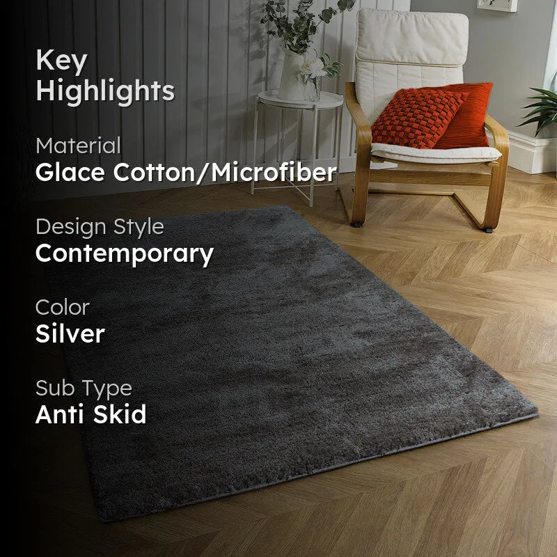 Nuo Luxe Micro Fiber Area Rug - Silver media 2