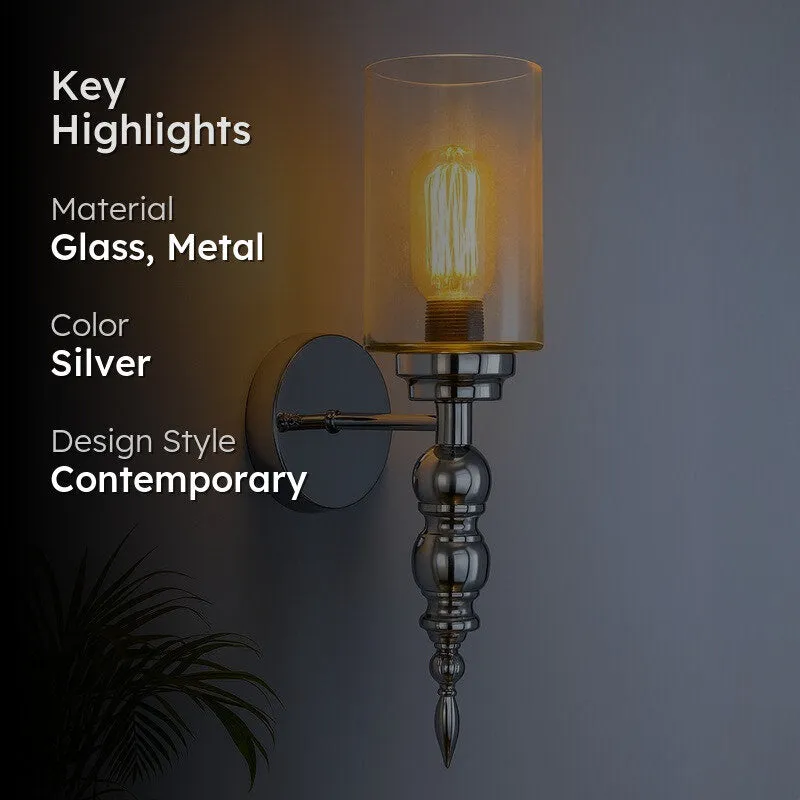 GlowMorph Glass & Metal Wall Lamp - Silver media 2