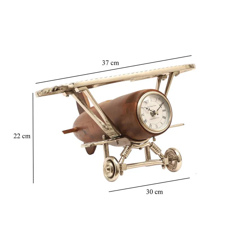 Aviation-Themed Table Clock Gold media 8