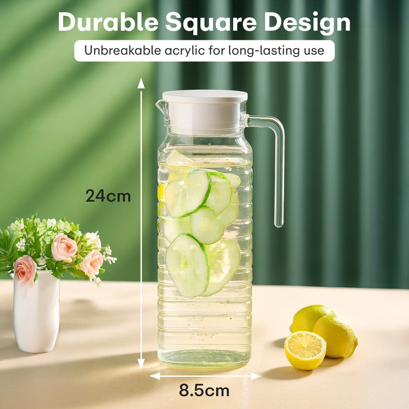 Rioware RippleFlow Ribbed Glass Jug - 1100 ML media 7