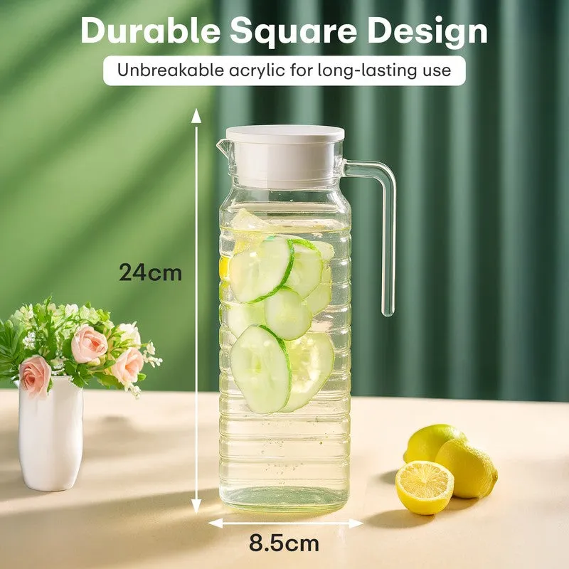 Rioware RippleFlow Ribbed Glass Jug - 1100 ML media 7