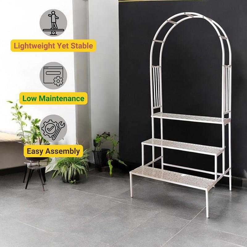 Aether Arch Metal Planter Stand - White media 7