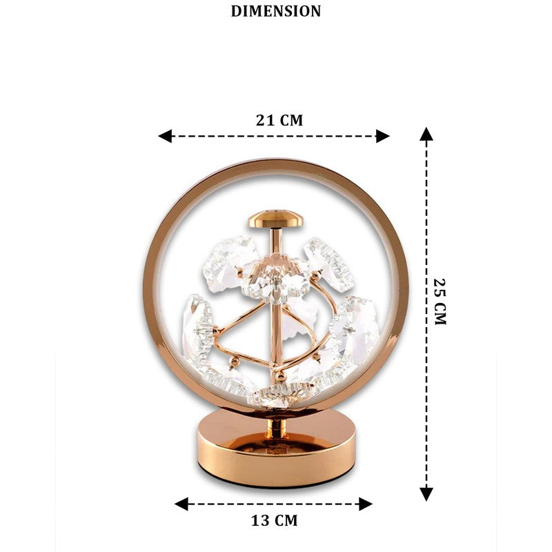 AarviDecor Hudson Classic Crystal Table Lamp - Gold media 9