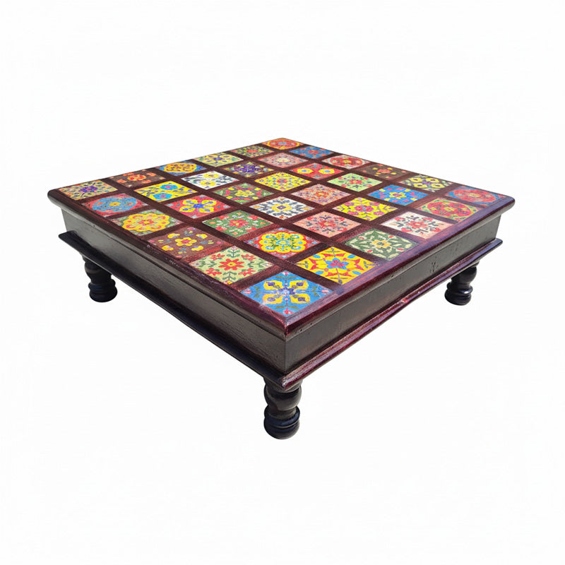 Athangudi Mango Wood & MDF Stool - 18 Inch media 8