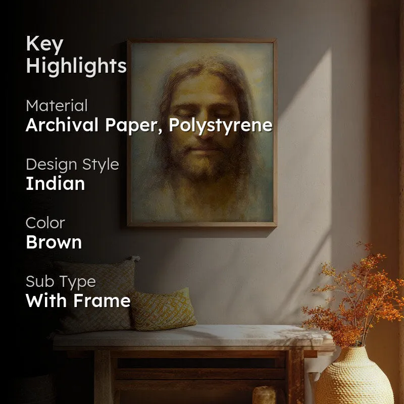 Anointed Beauty Archival Paper Wall Painting With Brown Frame media 2