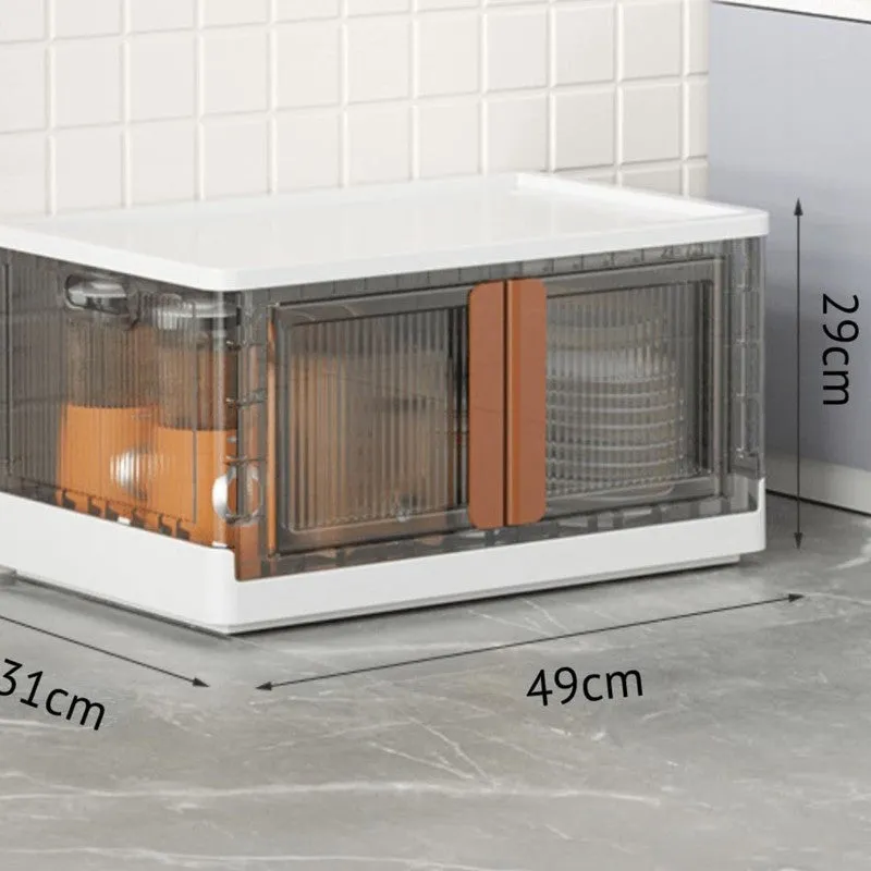 Foldable & Stackable Plastic Double Door Storage Rack - Set Of Two media 7