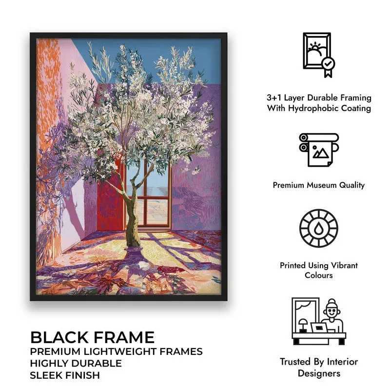 Pastel Canopy Canvas Wall Painting - Black Frame media 9