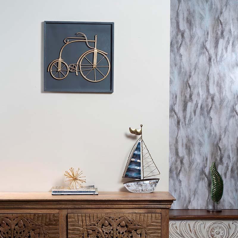 Muted Gold Retro Metal Bicycle Wall Accent media 3