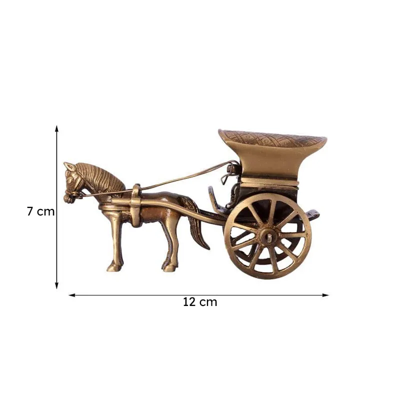Brass Antique Horse Carriage Showpiece media 5