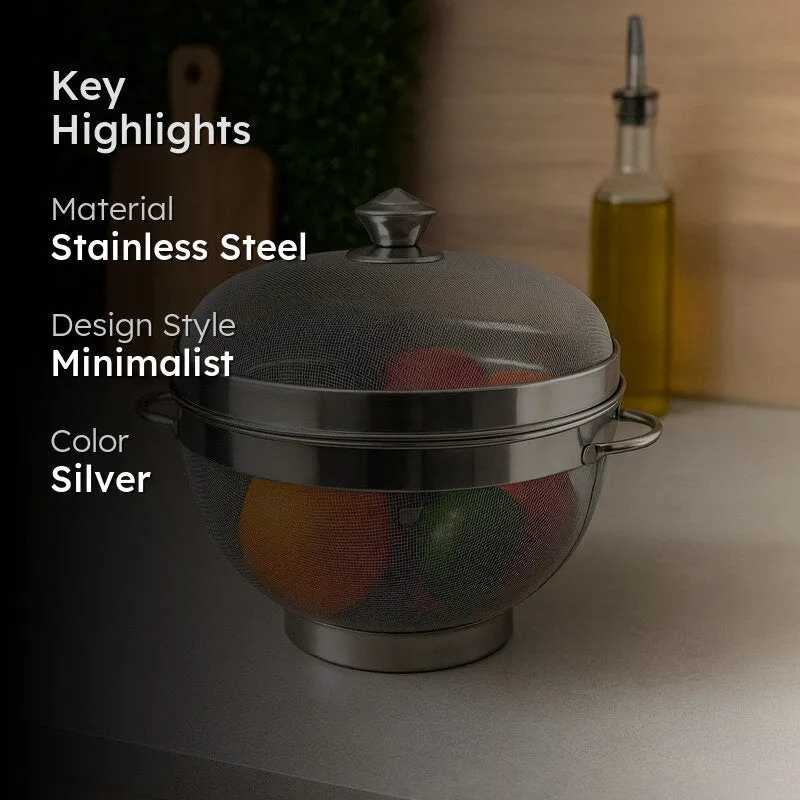 Elara Stainless Steel Fruit Basket media 2