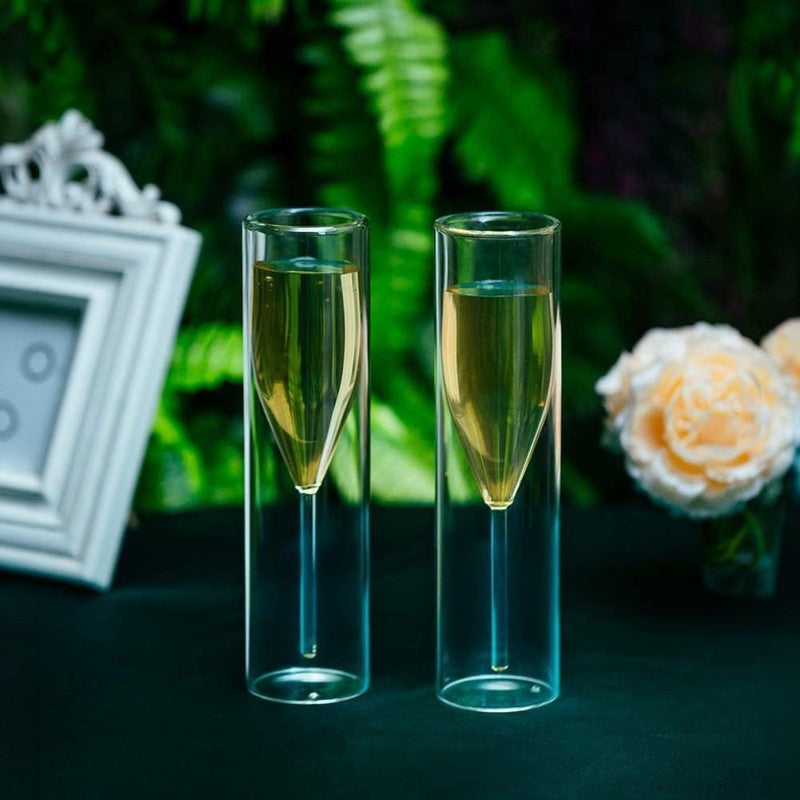 Crystal Toast Glass Wine & Champagne Glasses (150 mL Each) - Set Of Two