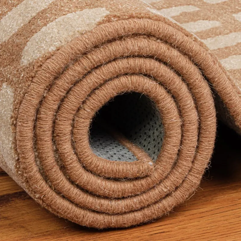 Elatus Hand Tufted Abstract Wool & Nylon Carpet - Brown media 6