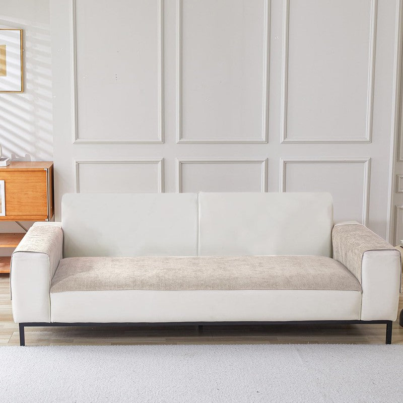 Melvian Sofa Cover (Beige) - Three Piece Set media 3