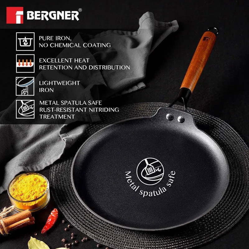 Bergner Odin Iron Dosa Tawa With Wooden Handle - 28 cm media 5