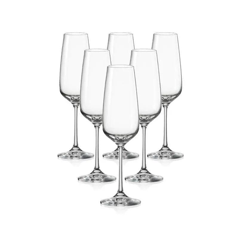 Stella Bohemia Crystal Flute Glasses (190 ML) - Set Of Six media 3