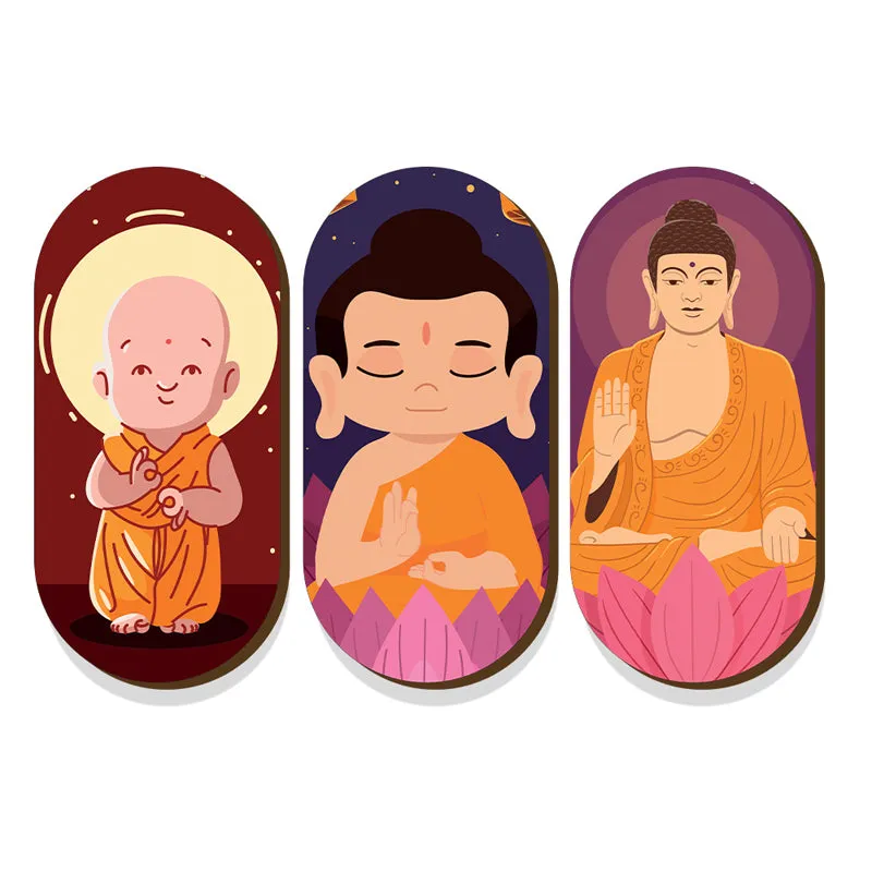Little Zen Buddha Wood MDF Wall Hanging - Set Of Three media 3