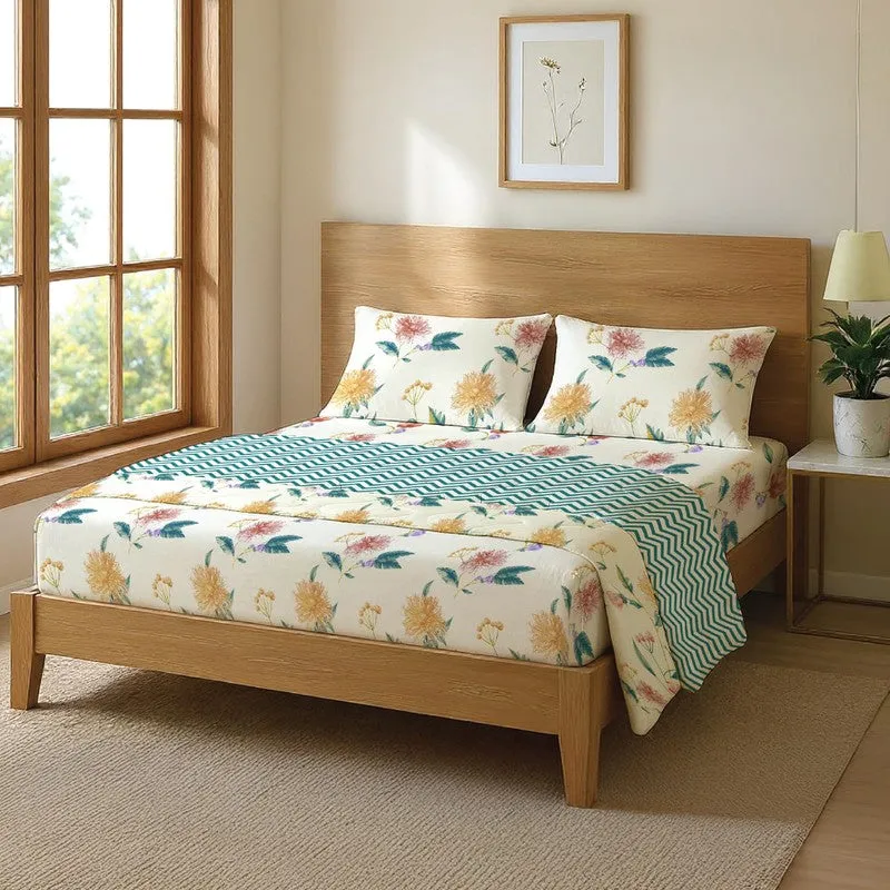 Urban Space Lunex Multicolor Glace Cotton,Microfiber Bedding Set (200 TC)  - Four Piece Set media 1