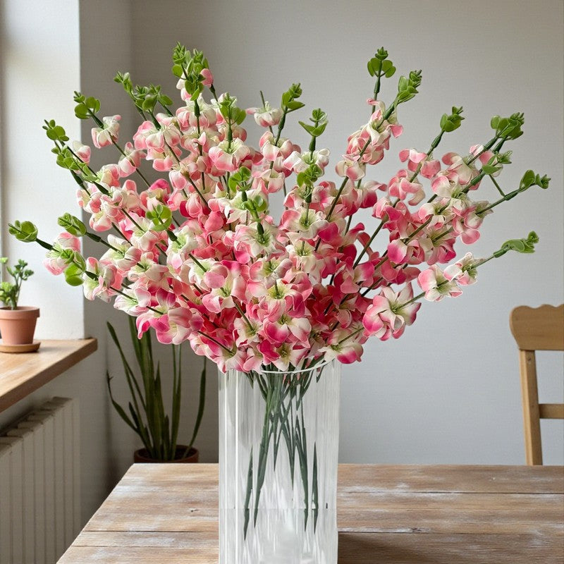 Faux Cherry Blossom Polyester Artificial Flower Stem image 3