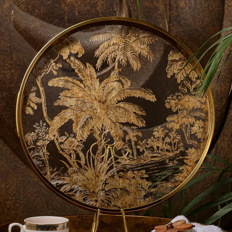 Aura Platter (Wood,Glass) Serving Tray - Set of Two media 3
