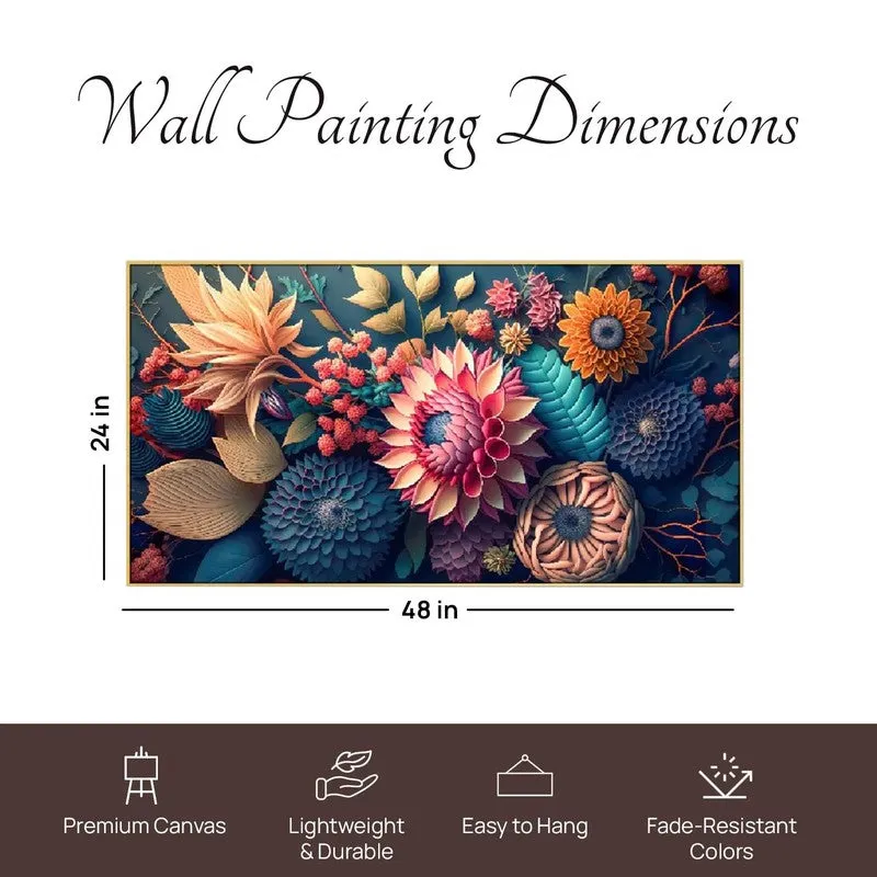 Reveria Floral Canvas Wall Painting With Frame media 8